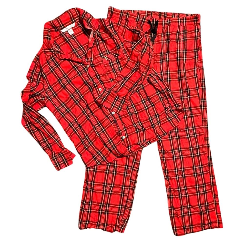 Victoria’s Secret Red Plaid Flannel Pajama Set – Size Large
